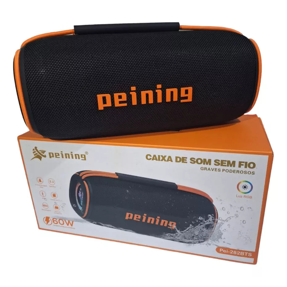 Alto-falante Peining Pei-282 Bts Portátil Com Bluetooth Waterproof Preto 110v/220v