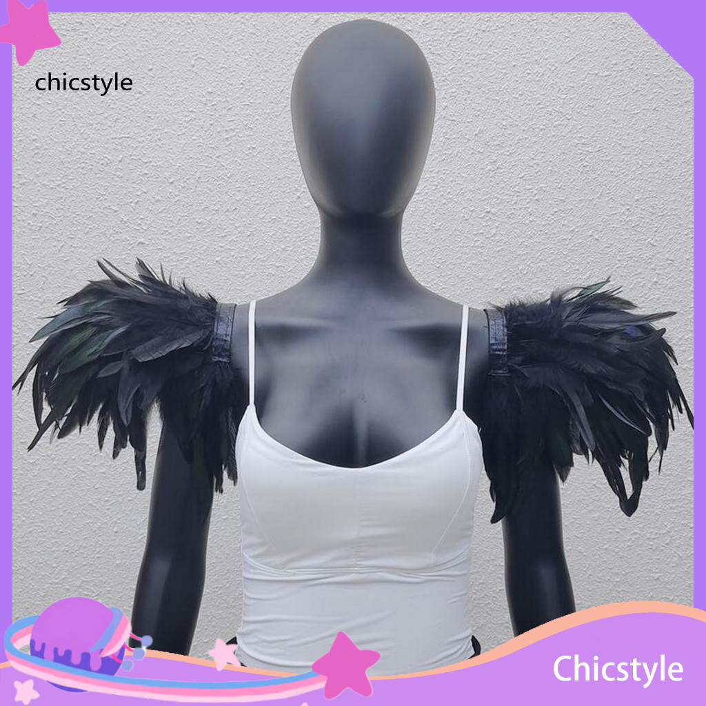 Faux Feather Shawl Soft 1 Pair Shrug Adjustable Shoulder Wrap Cape Cosplay Party Stage Performance Halloween Dancer Cost