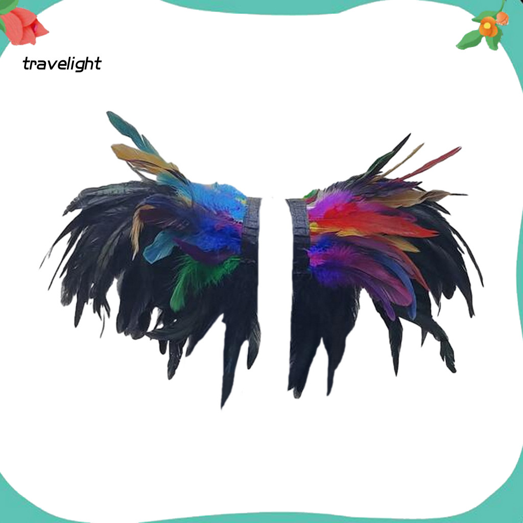 Faux Feather Shawl Elegant Tie-up 1 Pair Shrug Soft Adjustable Shoulder Wrap Cape Cosplay Party Stage Performance Hallow