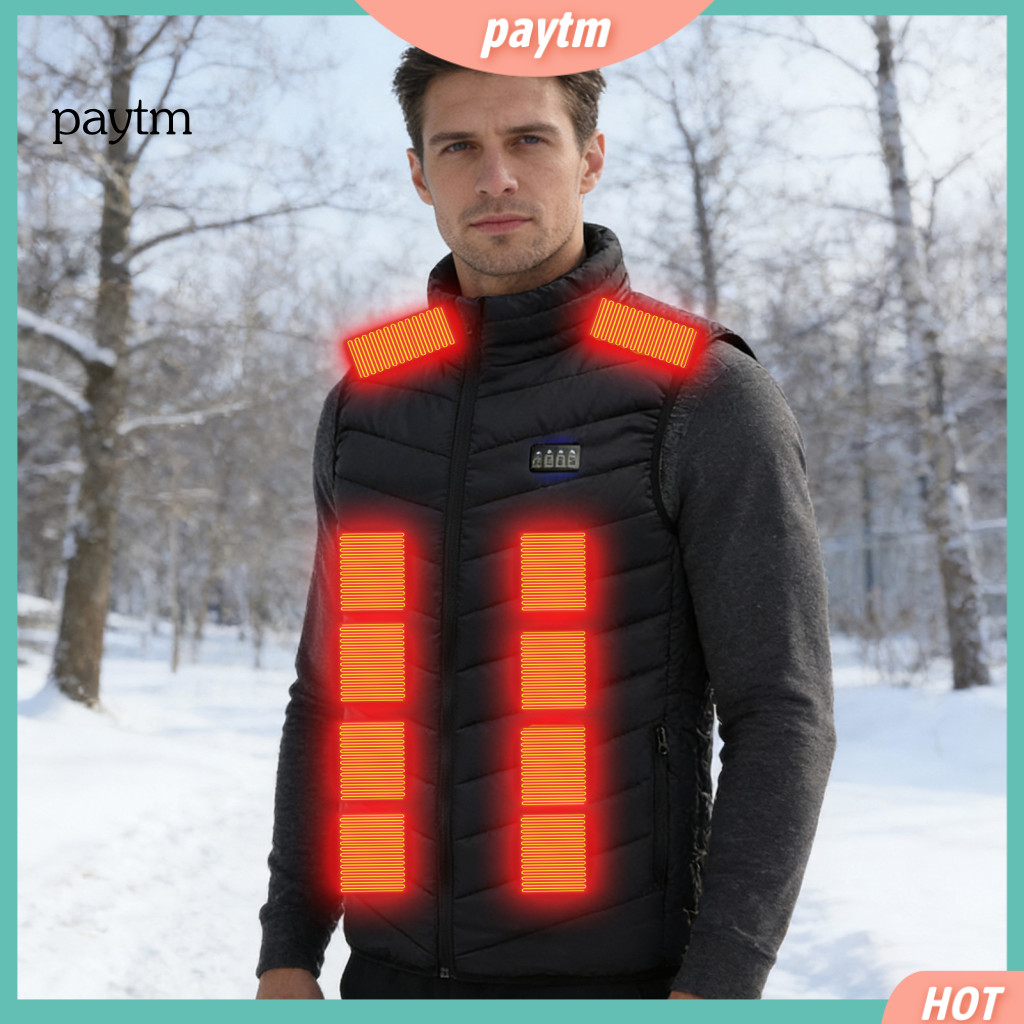 Men Jacket Ski Vest Men’s with 23 Heating Zones 4 Adjustable Heat Overheat Protection Thermal Electric Warm – Machin