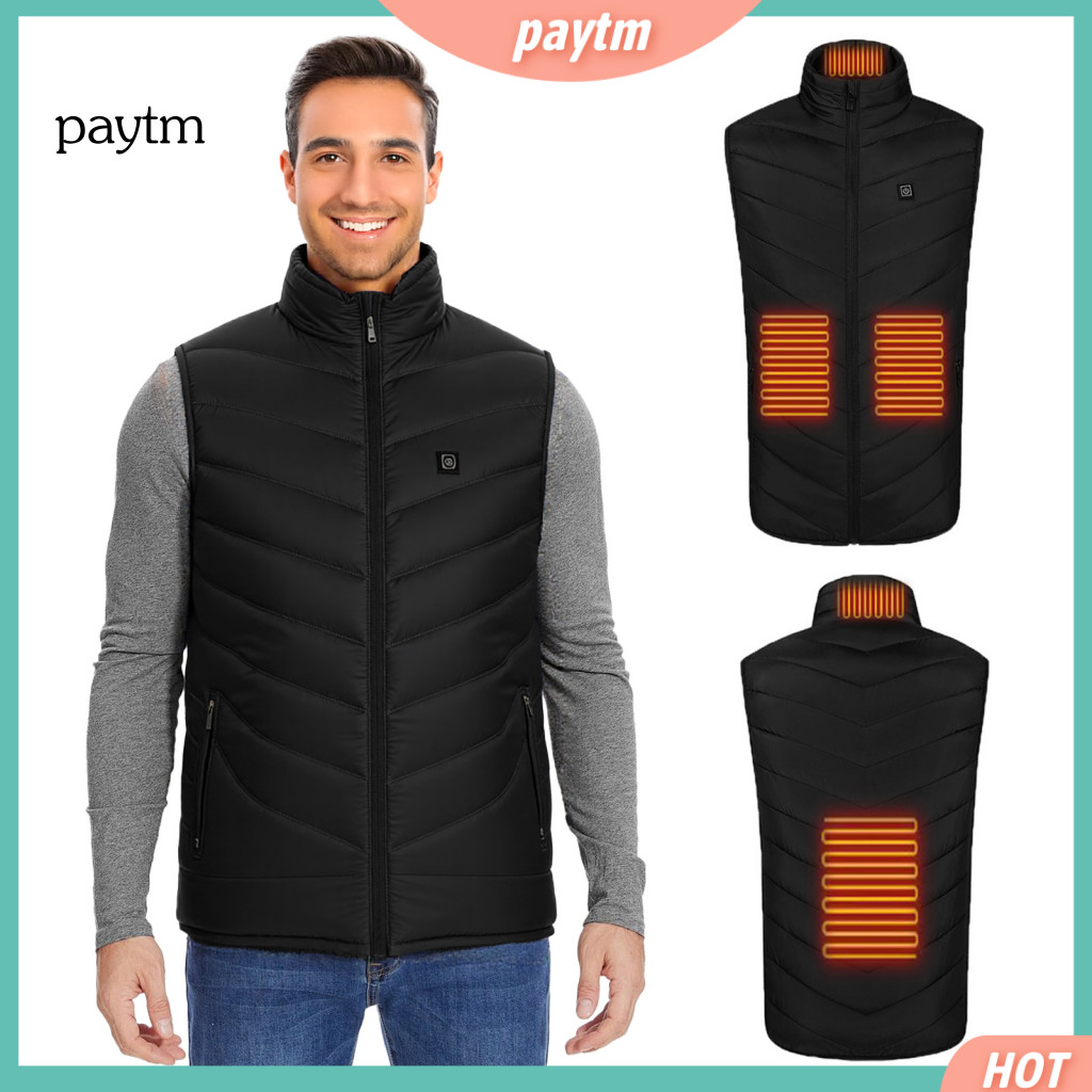 Rechargeable Body Warmer Adjustable Temperature Clothing Unisex Usb Waistcoat Electric Thermal Vest with 3 Settings 4 He
