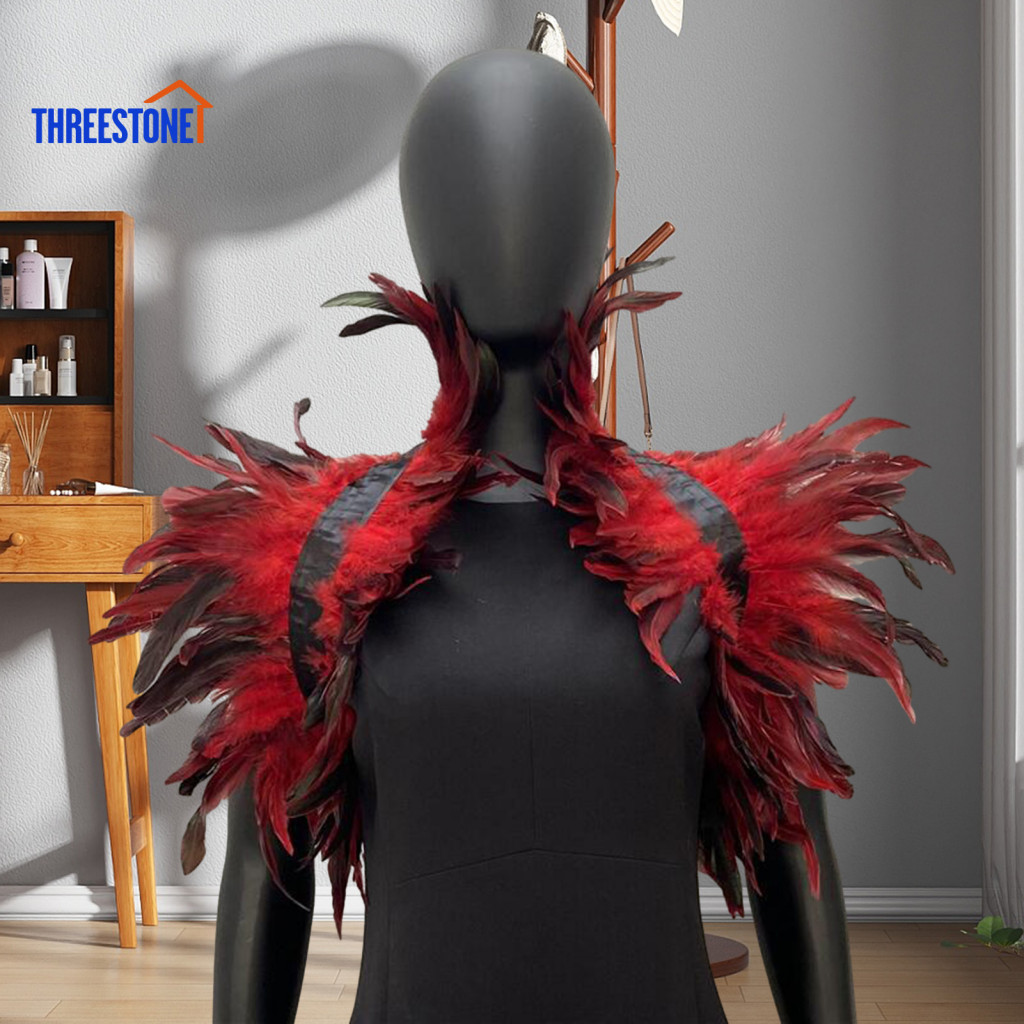 Stage Performance Feather Shawl Lady Ball Shrug Soft Adjustable Collar Cape Fake Shoulder Wrap for Cosplay Party Dance