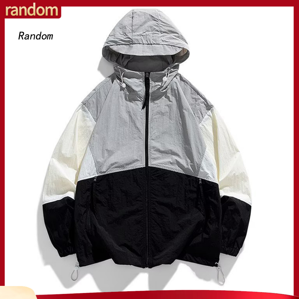 Sun Protective Coat Protection Men’s Summer Uv Jacket Lightweight Hooded Long Sleeve Anti-uv with Adjustable Drawstrin