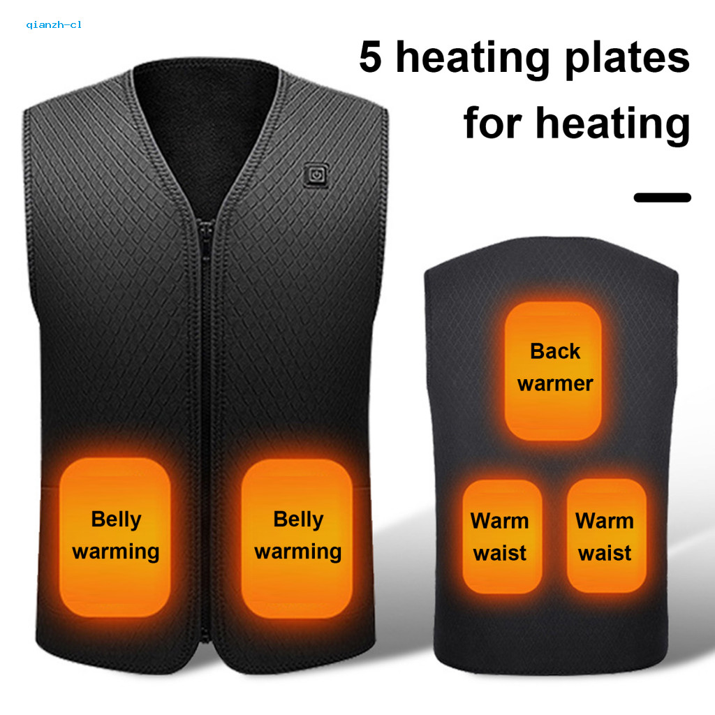 Rapid Heating Technology Vest Men Winter Usb Unisex 3-level Adjustable Temperature V-neck Warm Jacket Energy-saving Thic