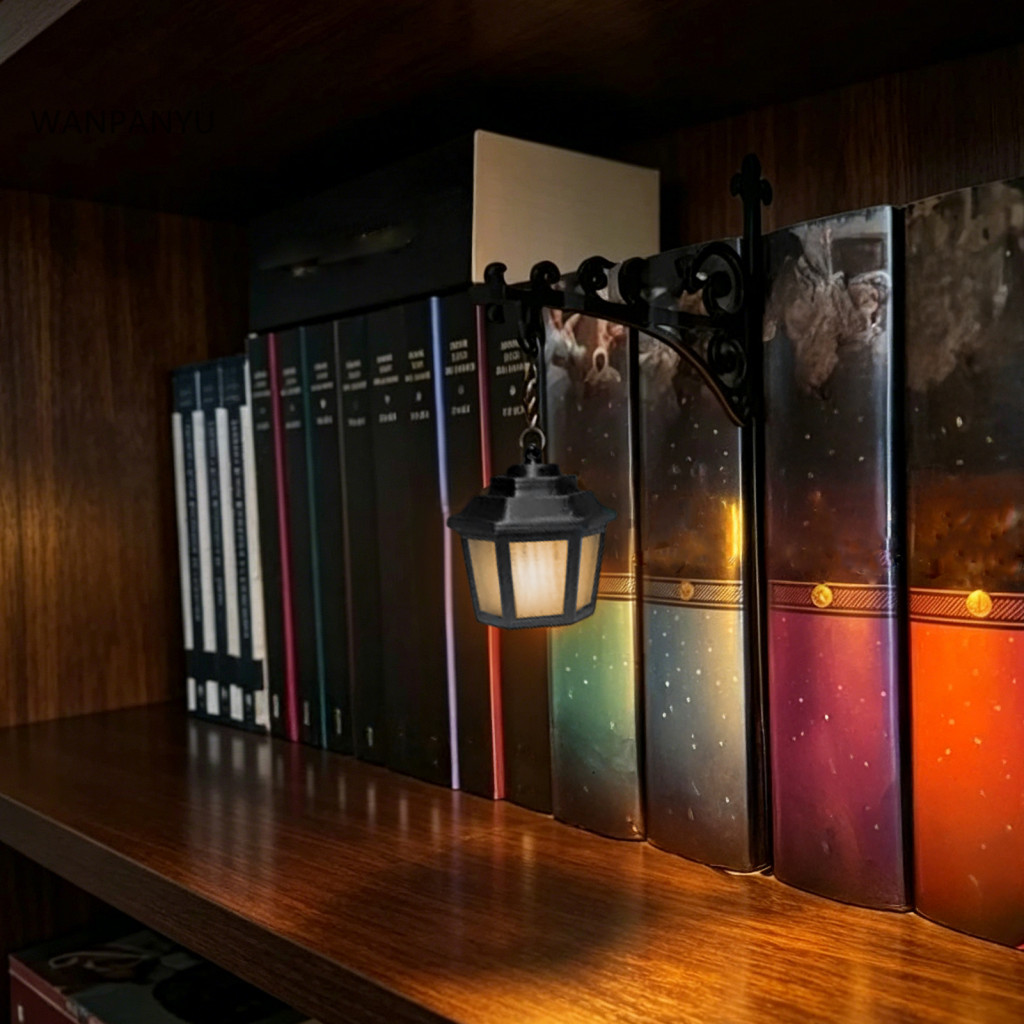 Vintage Led Bookcase Light Lantern Style Reading Corner Night Lamp Decorative Home Office Lighting Perfect Gift for Book