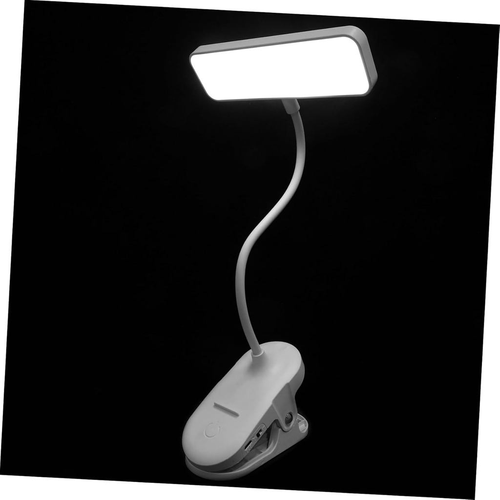 Veemoon Rechargeable Led Clip Reading Lamp with Brightness Levels Portable Desk Light for Bedside Study and Home Office