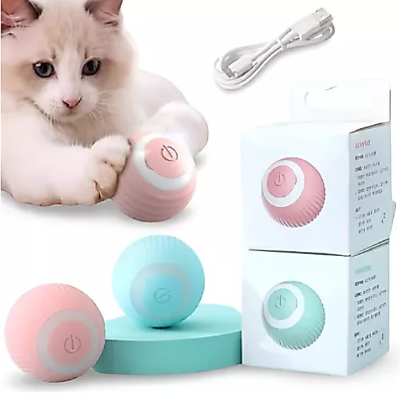 Bolinha Pet Smart Led Brinquedo Giratorio Automatico Cachorro Gato Bola Silicone Recarregável Usb