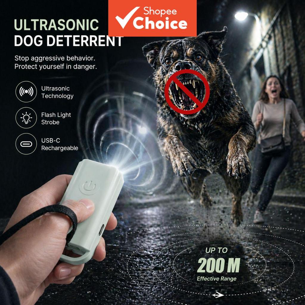Dispositivo Ultrassônico Portátil Para Dissuasão De Cães , Antilatido , Usb C Recarregável Com Lanterna Led , Alcance De