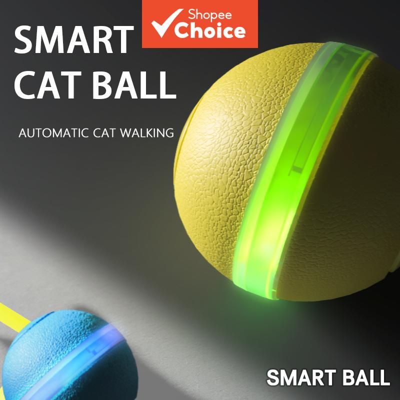 Bola de gato inteligente automática com recarga USB em dois modos com evita obstáculos e brilha interativamente