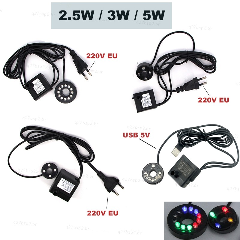Bomba De Água Submersível Para Aquário , 5V , USB , 220V , 2.5W , 3W , 5W , Com Luz LED , Fonte De Tanque De Peixes , La