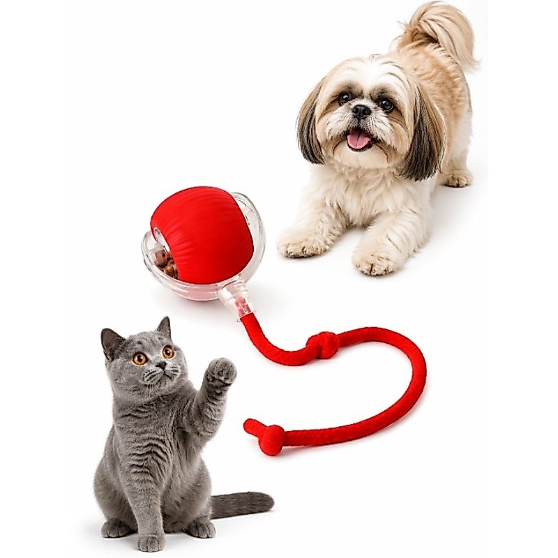 Bola Interativa Inteligente Pet Com LED USB Automática Anti Estresse Para Gatos E Cachorros