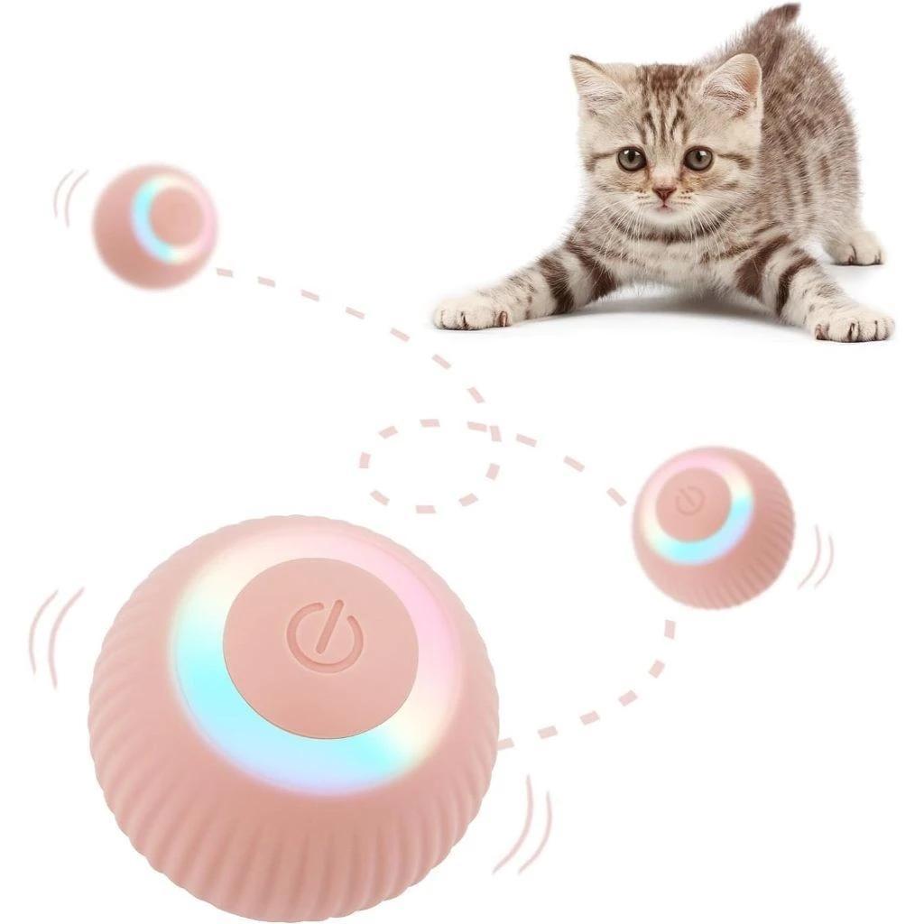 Kit 3 Bolas Interativa Automática para Gatos com Sensor AI 360°, USB Tipo-C Recarregável, Silicone