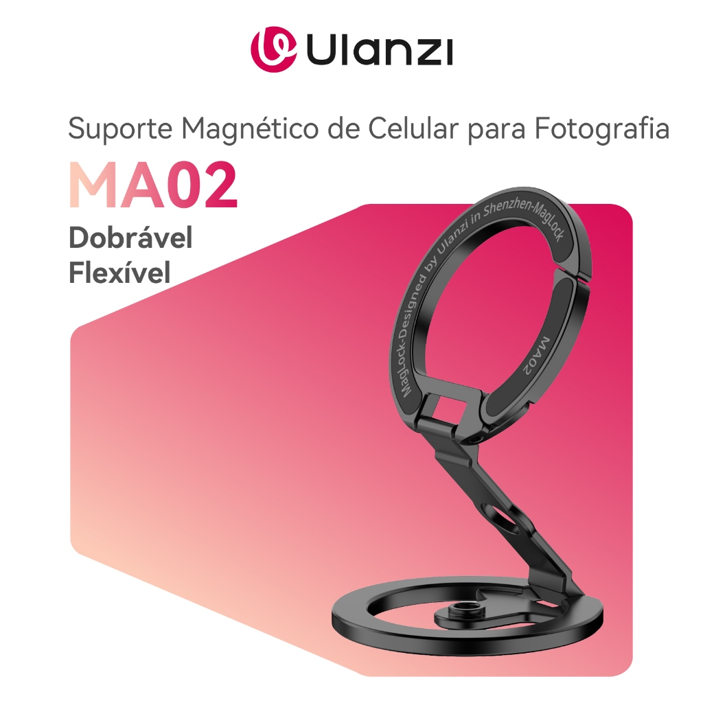 ULANZI MA02 Suporte Magnético de Celular para Fotografia Rosca de 1/4