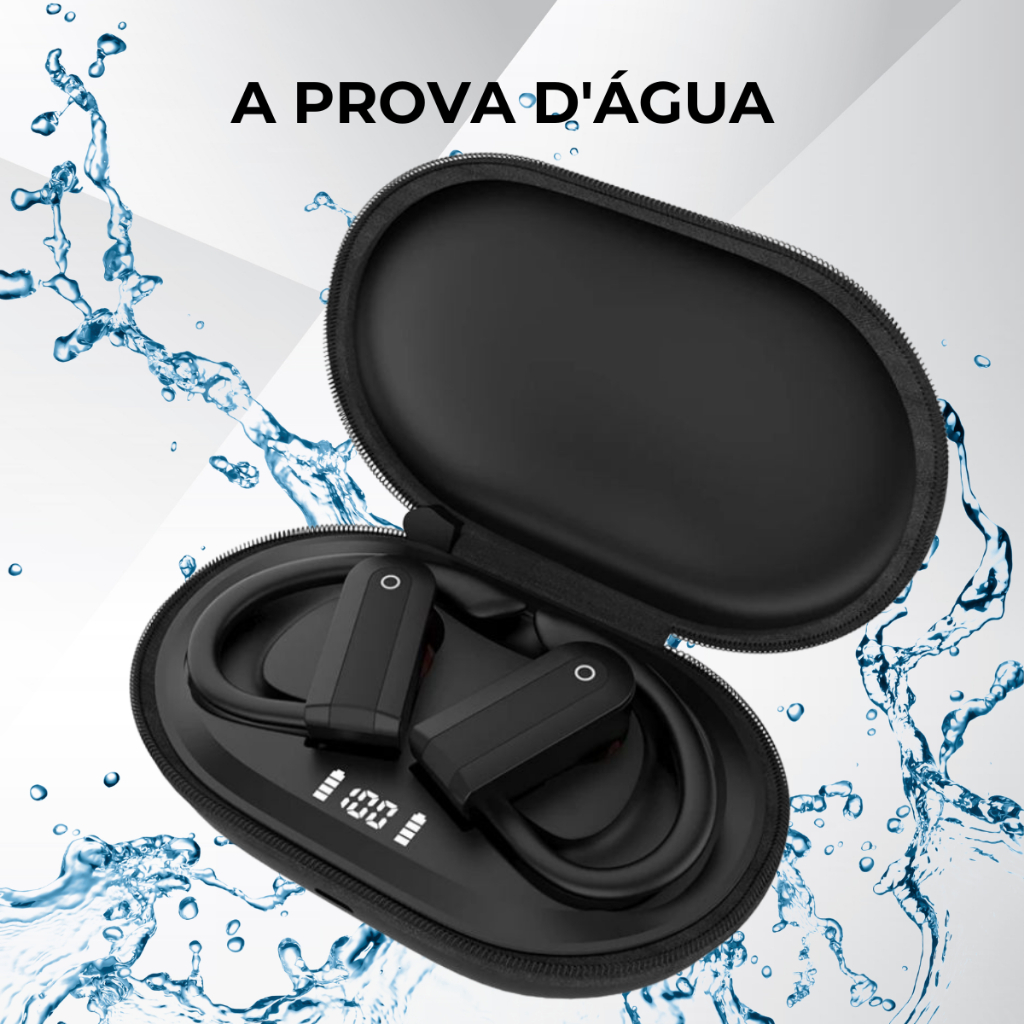 Agold  Fone De Ouvido Sport Bluetooth 5.3 Com Alça de Pendurar na Orelha Sem fio e Visor Digital