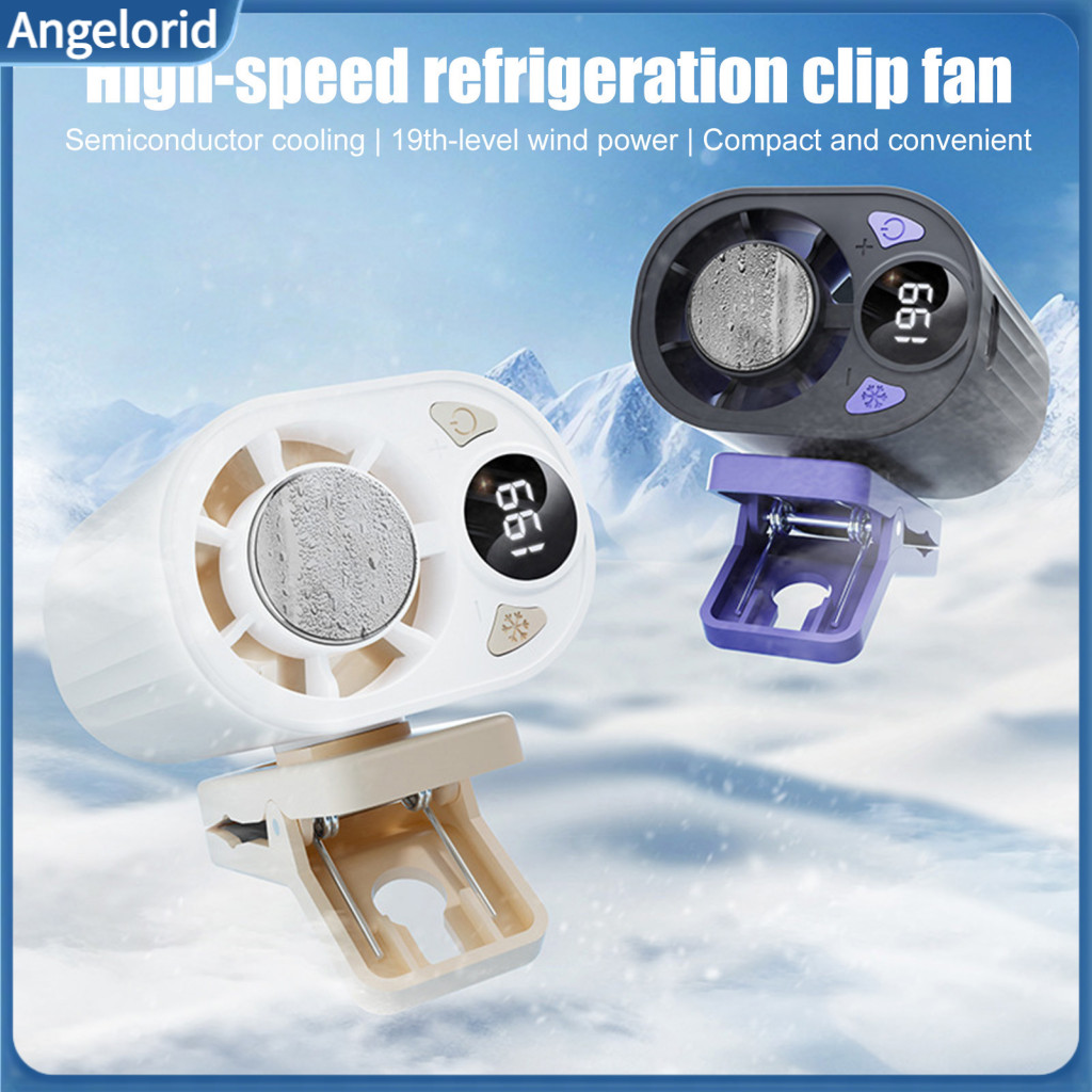 Portable Clip-on Fan Lightweight Usb Rechargeable with Led Display 3-speed Adjustable Personal for Car Office Travel Out