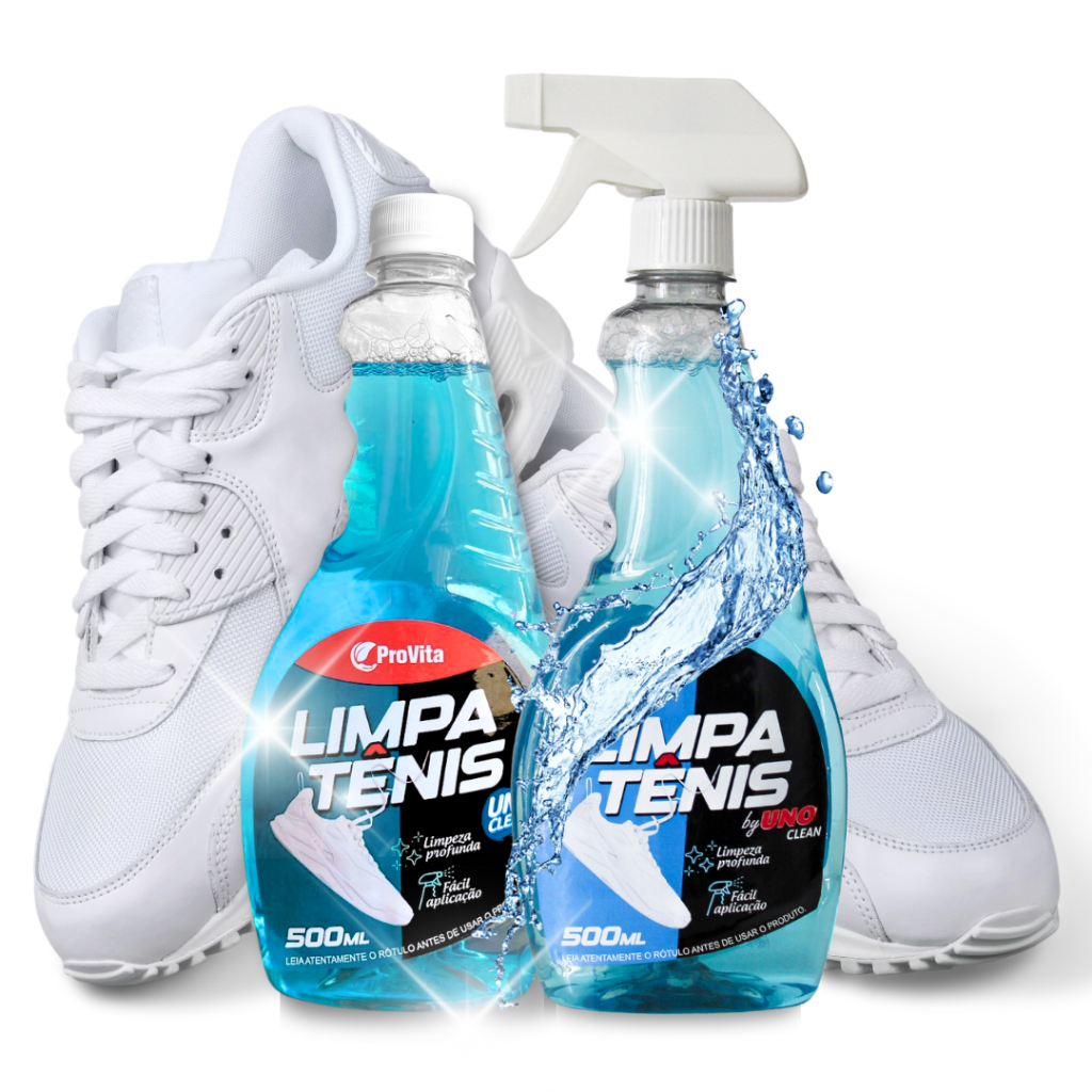 Kit 2 Limpa Tênis Branco Premium 500ml Limpeza Profunda Imediata Rápida Prática Tira Manchas Sapato
