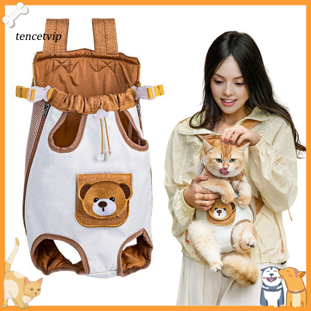 Outdoor Kitten Hiking Carrier Cat Backpack Pet for Cats Small Dogs Breathable Chest Bag with Adjustable Drawstring Comfo