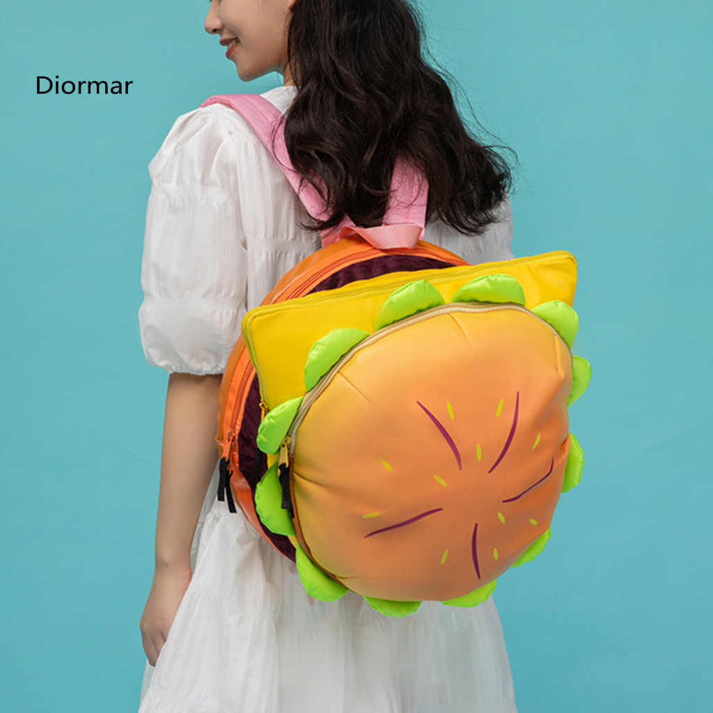 3d Burger Backpack Shaped Realistic Cheeseburger with Adjustable Straps Capacity Spacious Compartments and Storage Pouch