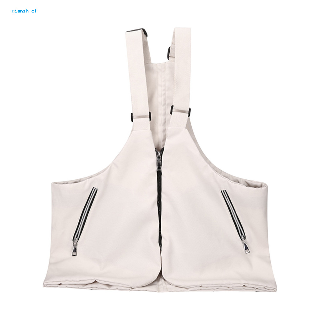 Solid Color Vest Bag Men Waistcoat Men's with Adjustable Shoulder Straps Canvas Cargo Vest-style Backpack Large Capacity