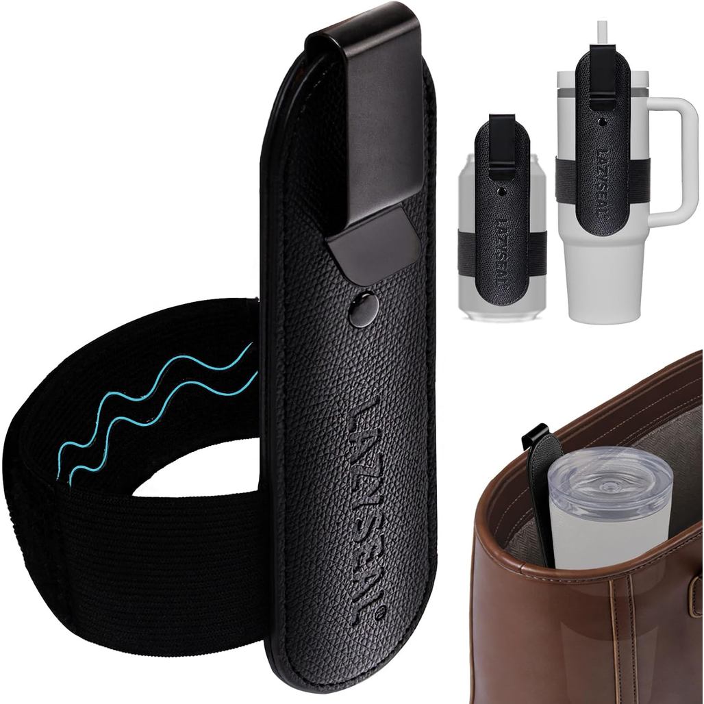 Water Bottle Holder Clip for Tote Bag, Backpack & Grocery Bags - Adjustable Anti-Slip Cup Holder Insert - Keeps Drinks U