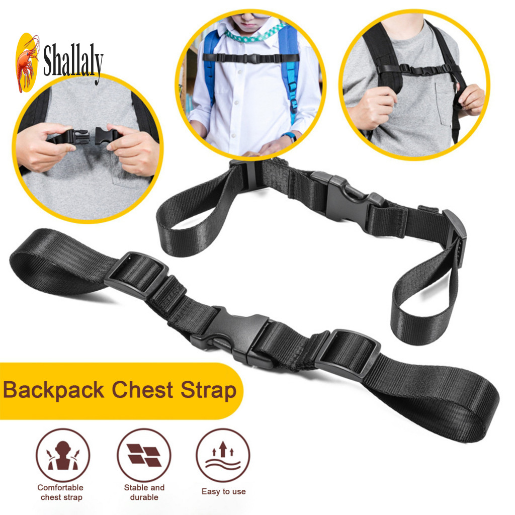 Secure Backpack Strap School Bag Chest Adjustable Heavy-duty Nylon for – Wear-resistant Quick Release Easy Install Sho