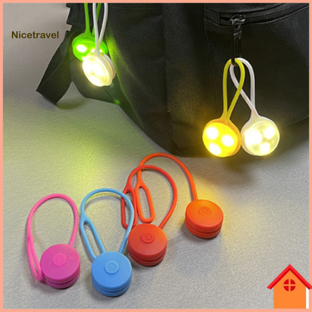 Led Glowing Backpack Light with 3 Flash Modes High Visibility Safety Silicone Rope Abs Housing Adjustable Strap for Outd