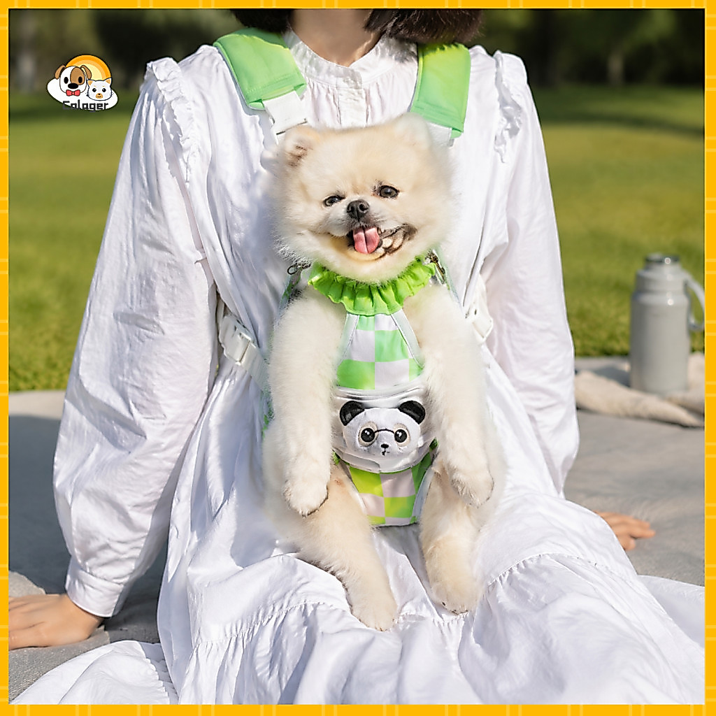 Small Dog Front Facing Carrier Breathable Pet Backpack for Cats Dogs Adjustable Buckle Drawstring Comfortable Chest Bag
