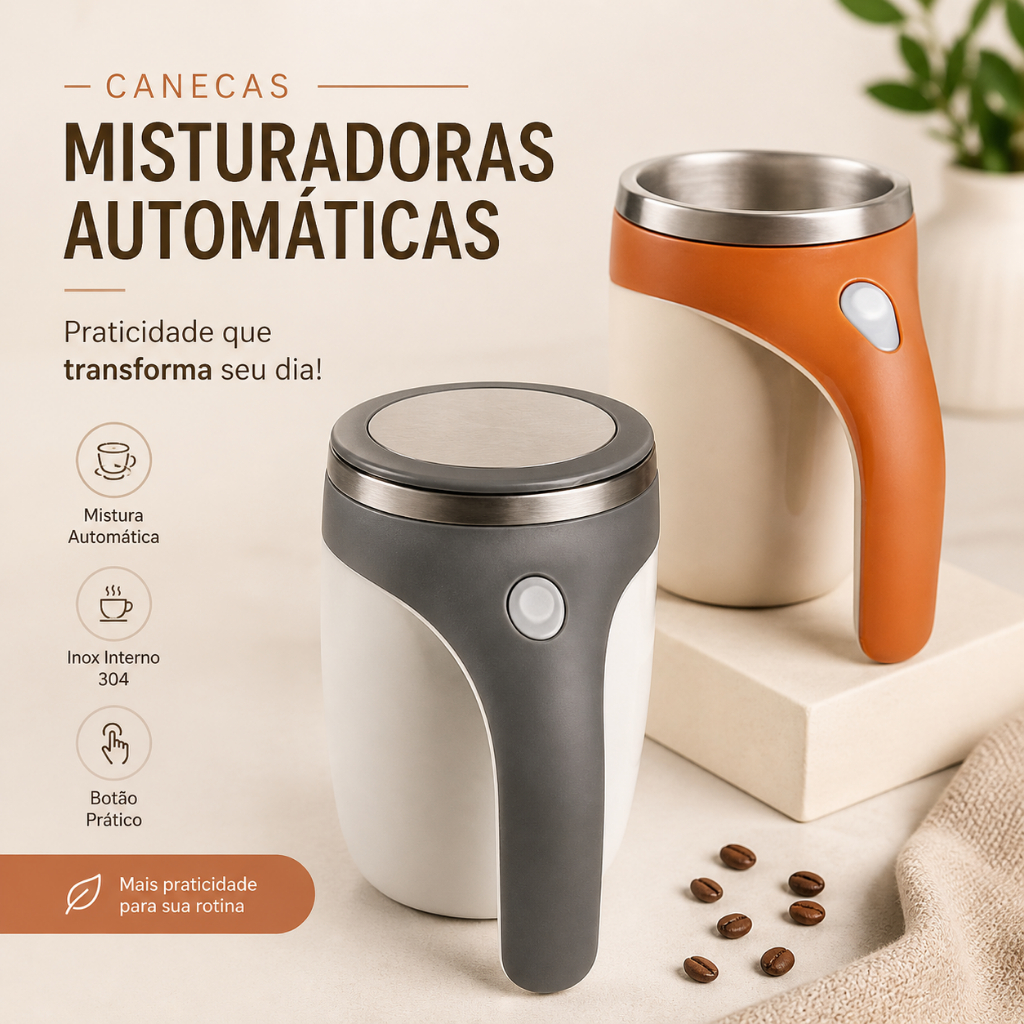Caneca Elétrica Automática Ideal Para Café Cremoso Sem Colher