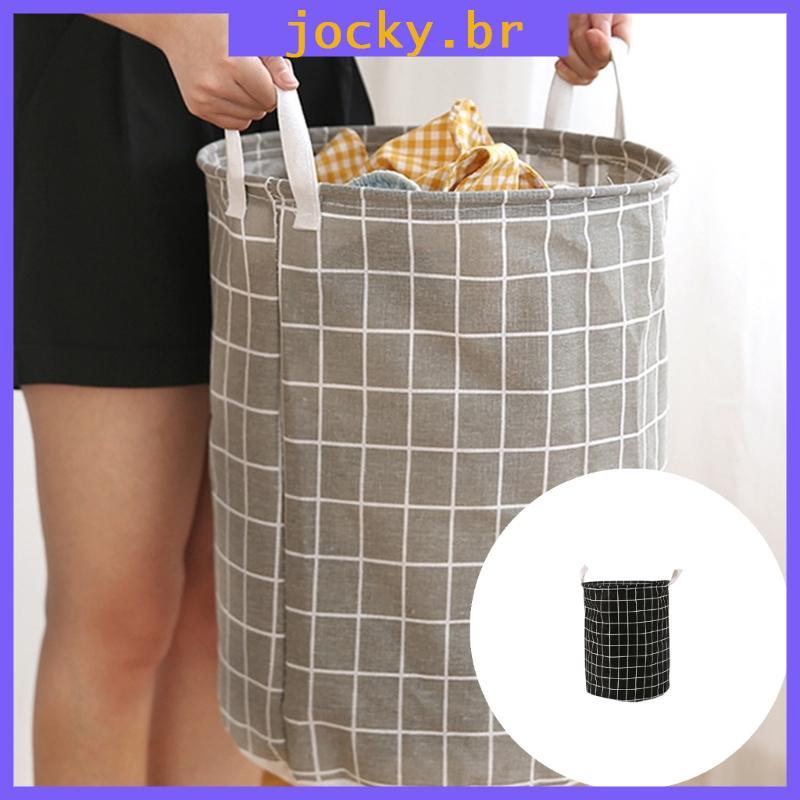 Large Spacious Foldable Grid Fabric Laundry Basket for Home Organization