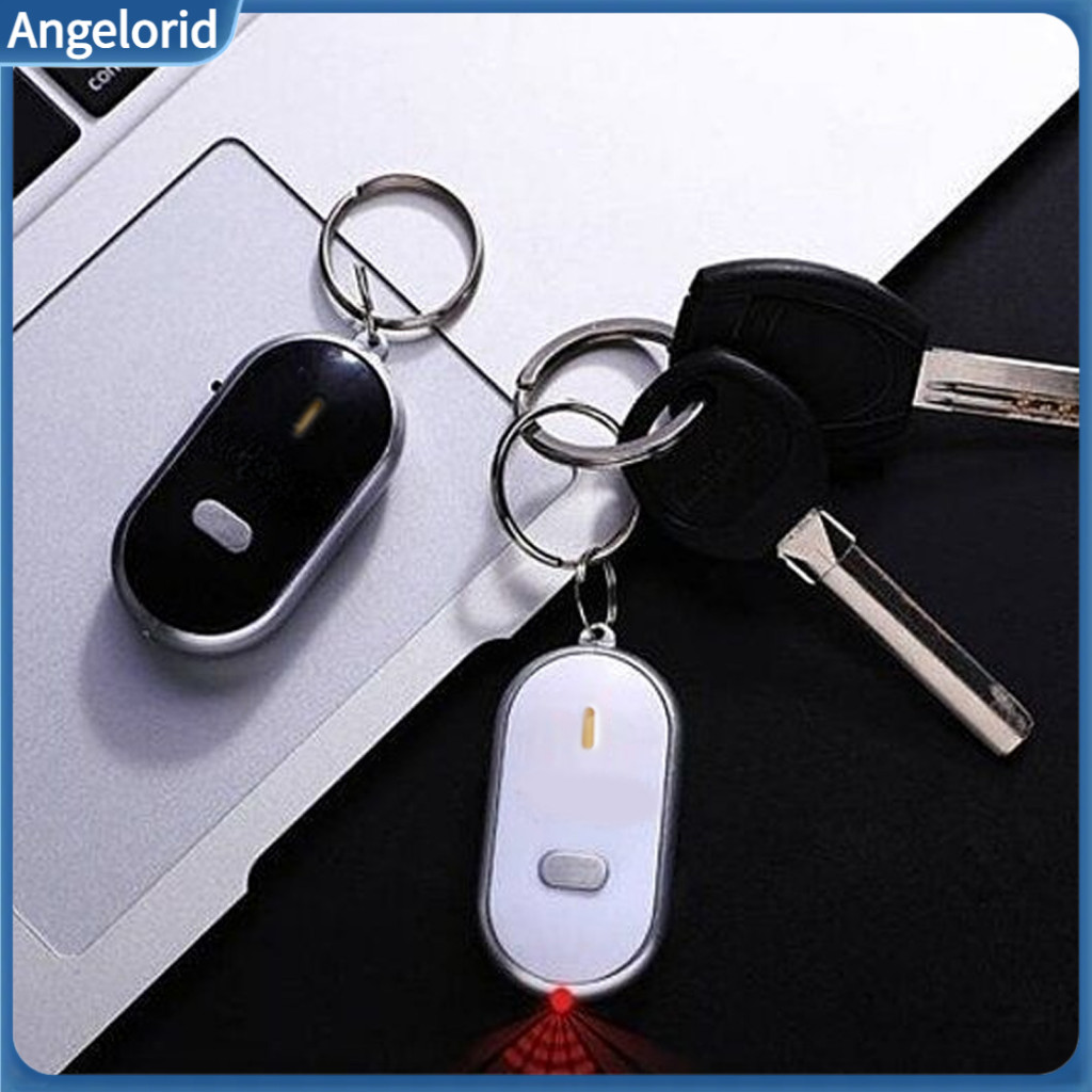 Small Key Tracker Anti Device Whistle Activated Finder with Led Light – Portable Mini Anti-lost Locator for Car Bags W