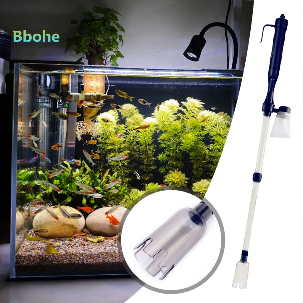 Aquarium Vacuum Cleaner Electric Fish Tank Siphon Cordless Gravel with Adjustable Length – Efficient for Freshwater fo