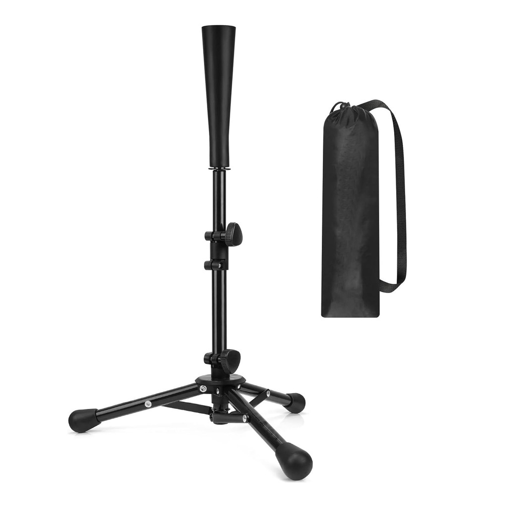 Batting Tee Baseball Tee-Softball Travel Portable Tee Tripod Stand Rubber Tee for Batting Training Practice with Carryin