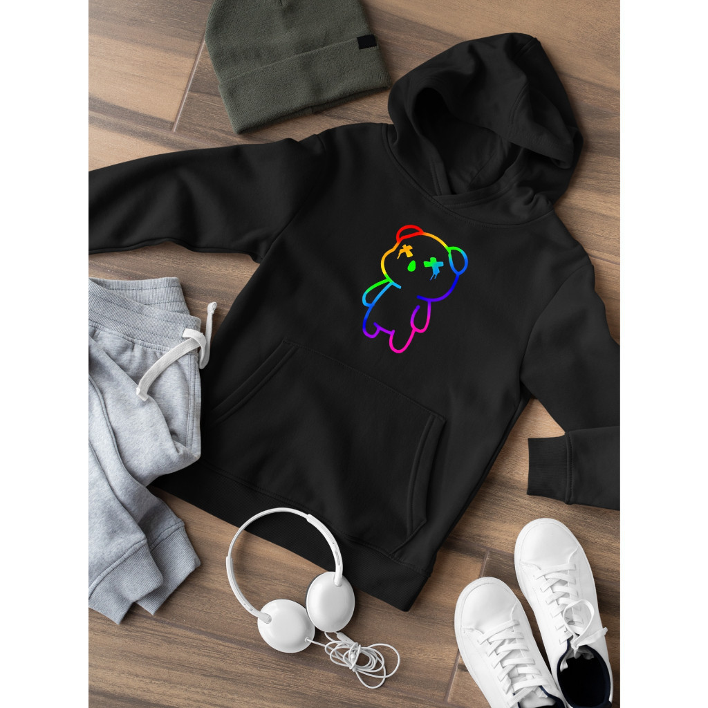 Blusa de Frio Moletom Streetwear Urso RGB Inverno Promoção