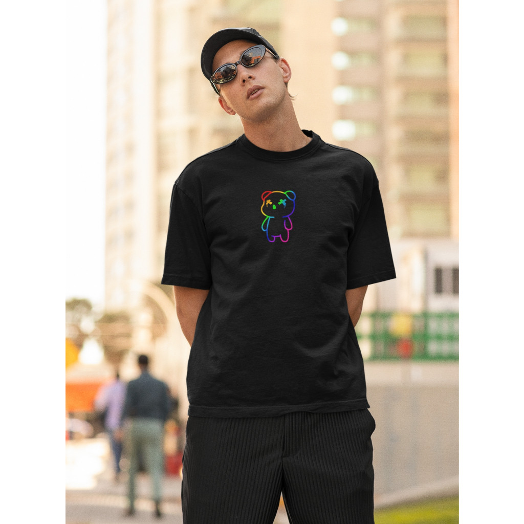 Camiseta Urso RGB Streetwear Unissex Camisa Promoção Skatista