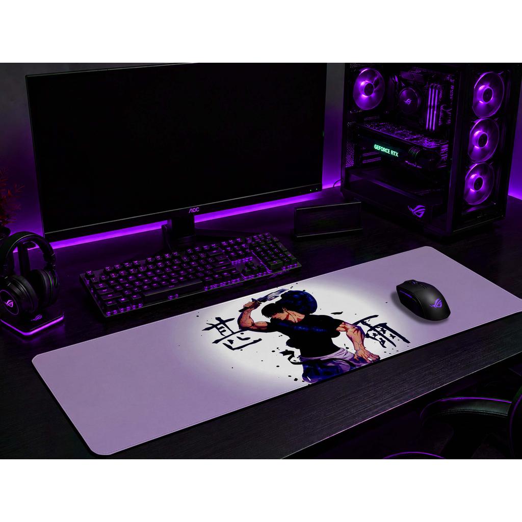 Mouse Pad Gamer Personalizado Toji Fushiguro Grande RGB Anime Exclusivo 80x30cm Confortável e Preciso
