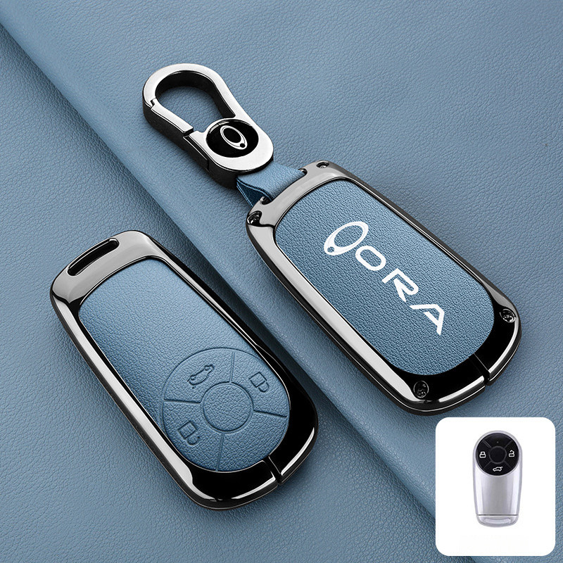For cOra 5 Ora 03 Ora 03 GT Leather Zinc Alloy Car Smart Key Case Cover Keychain Car Accessories