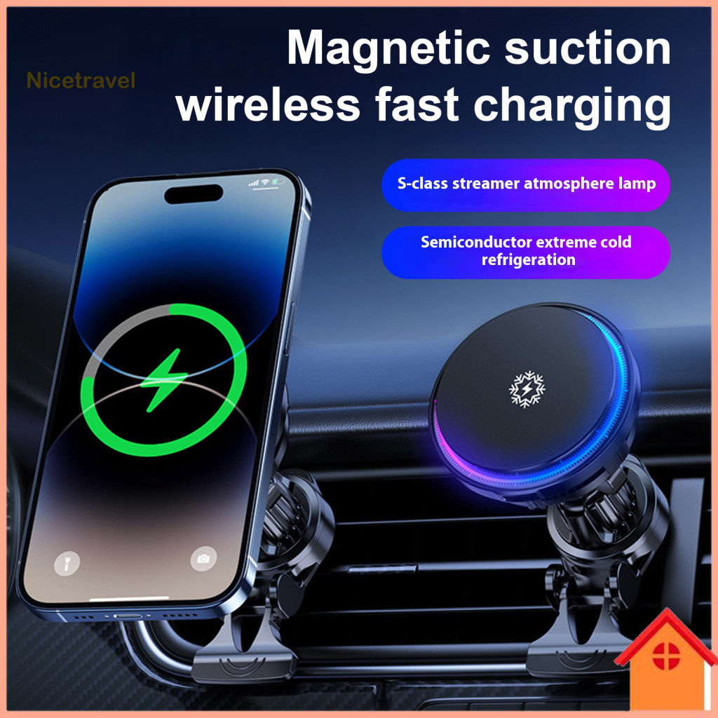 Mobile Phone Stand Magnetic Car Charger Wireless with 360° Rotation Fast Charging Holder for Air Vent – Easy for Smar