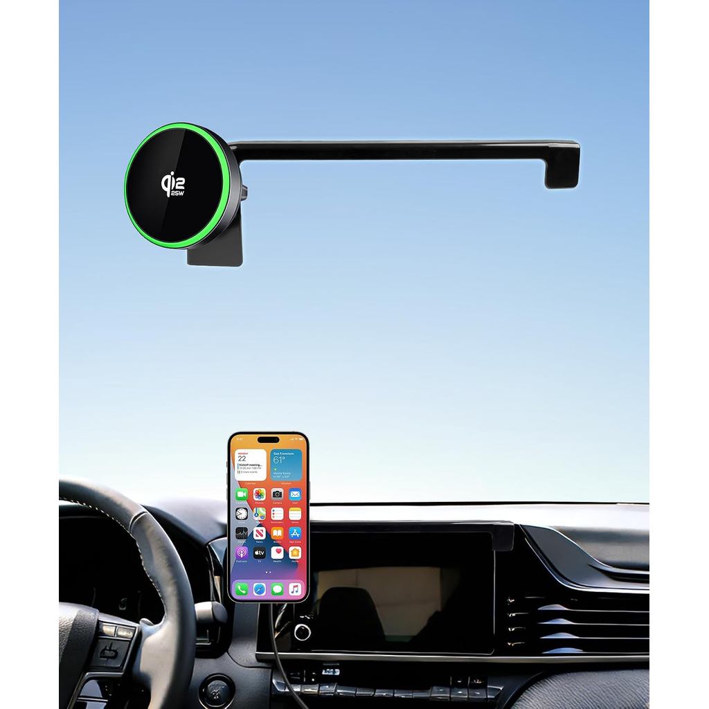 Qi2.2 Max 25W Fast Wireless Car Charger Phone Holder for 2025-2026 Toyota Camry LE/SE 8-Inch Screen, Magnetic Phone Moun