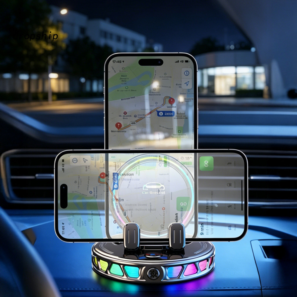 Wireless Car Charger Magnetic Phone Holder Mount 15w Fast with Rgb Ambient Light Vacuum Suction for Smartphones for Sout