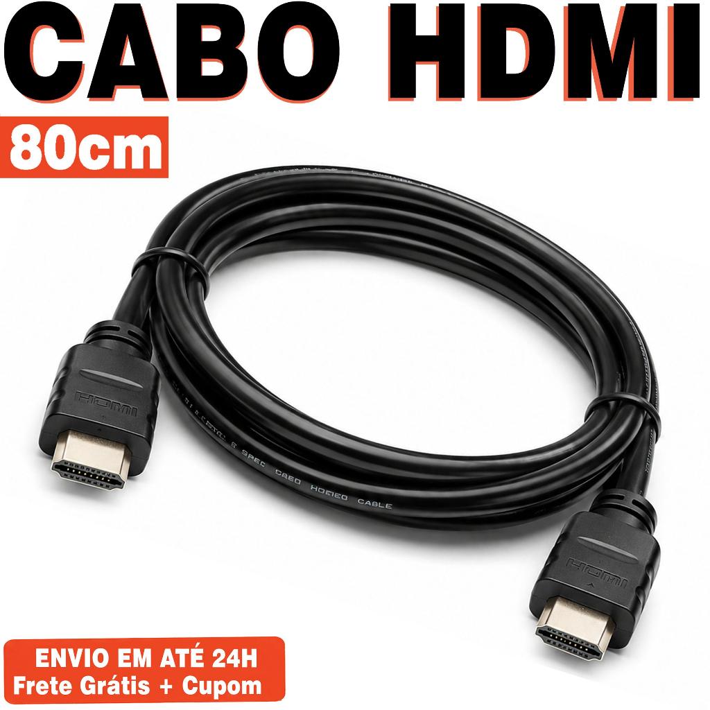 Cabo HDMI 80cm 1080p e 4k // 3D Ready PC Gamer, Smart TV, Monitor, Xbox, PS4, PS5