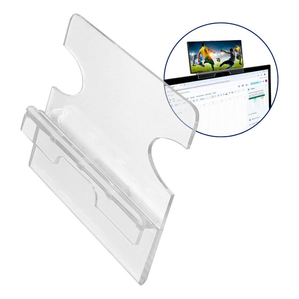 Suporte Apoio Porta Celular Notebook Acrílico Transparente Monitor Smartphone Laptop Computador