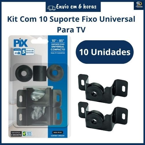 Kit Com 10 Suporte Universal Fixo Para Smart TV LED LCD Parede Painel 10 á 85 Polegadas