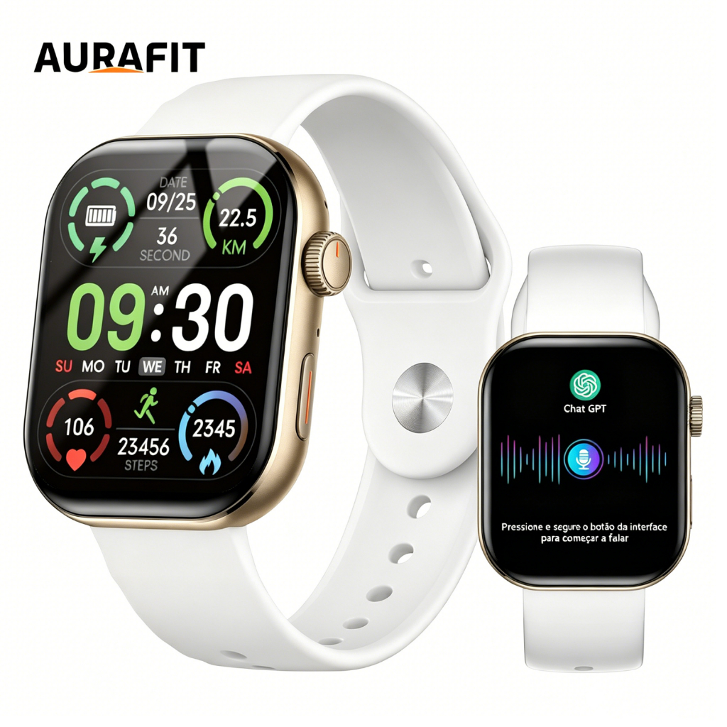 Aurafit F39 2.01 inch Smartwatch with Bluetooth Call SPO2 Monitor Calorie Tracker Strava Compatible