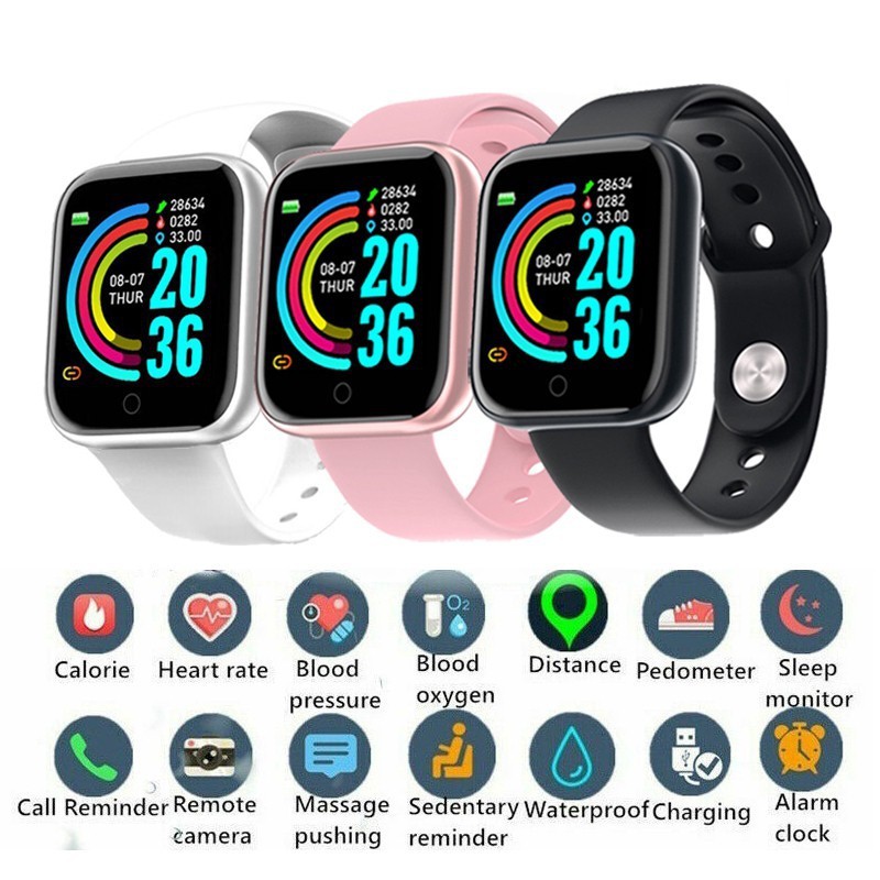 Y68 Smart Watch D20 With Bluetooth Waterproof, Fitness Monitor
