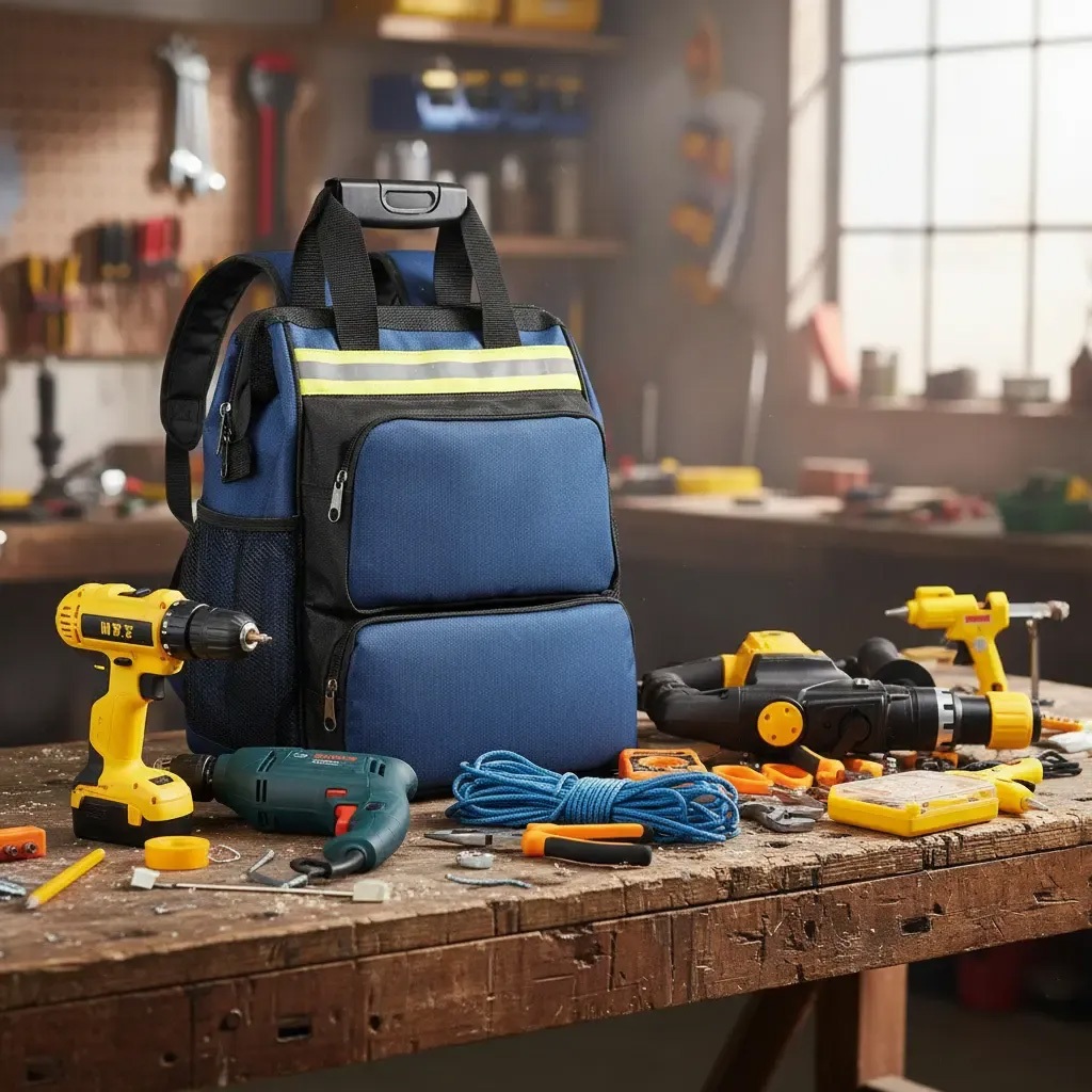 Professional Tool Backpack with Multiple Compartments, Durable - Organizes Technicians and Professionals