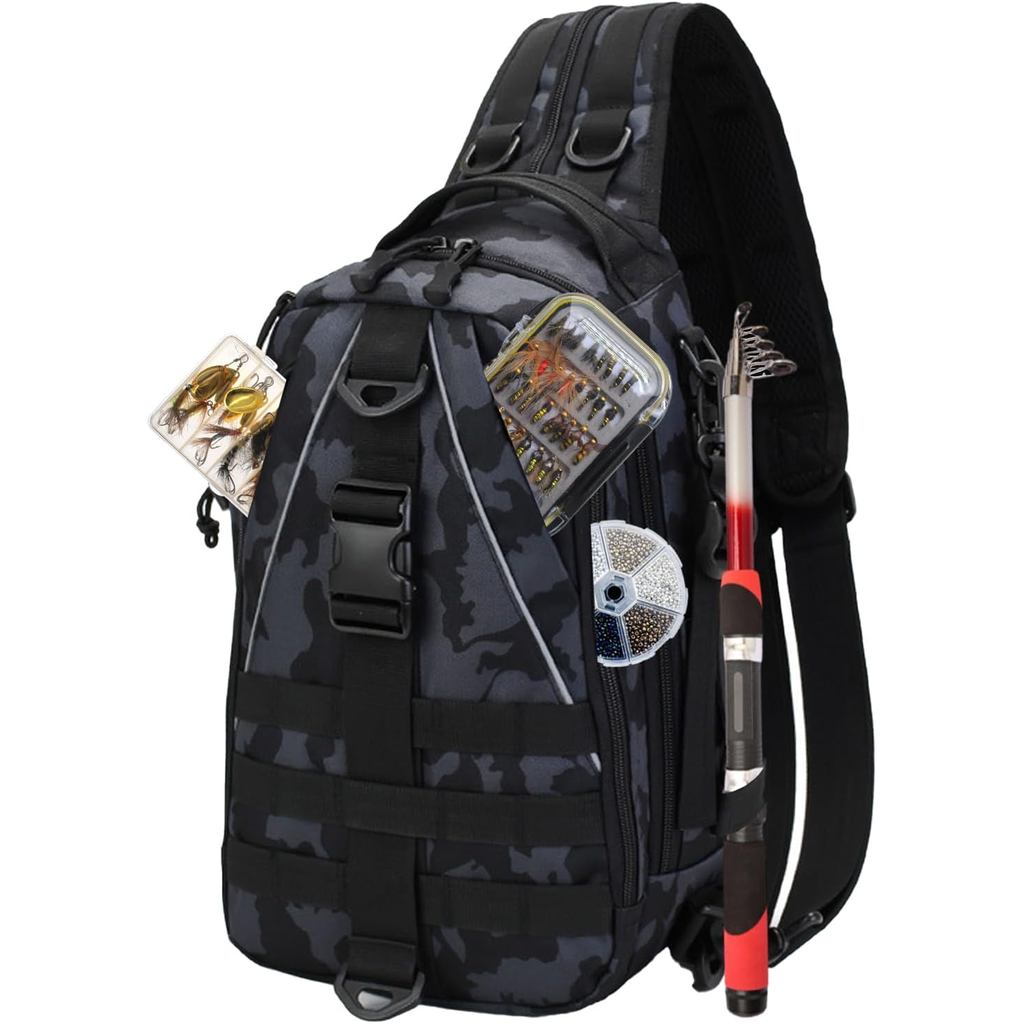 Lightweight Fishing Tackle Backpack Professional Water-Resistant All-in-One Rod Holder & Gear Storage