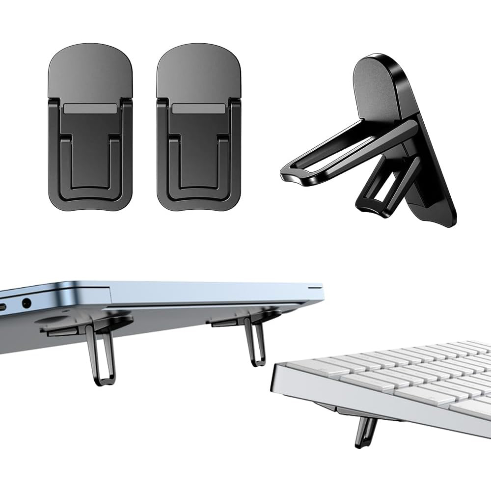 Suporte Dobrável para Laptop 2PCS com 2 Ângulos Ajustáveis para Elevação de Teclado na Mesa.