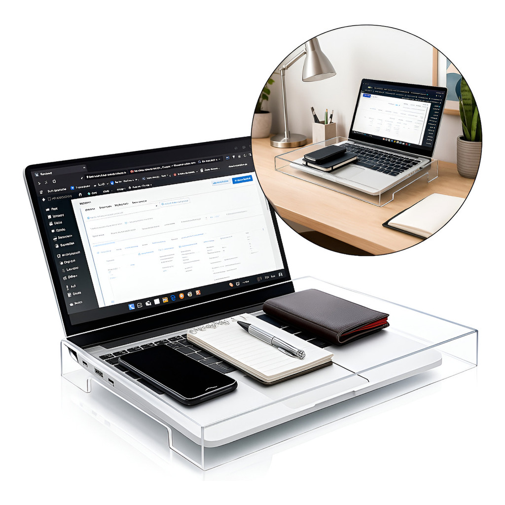 Suporte Notebook Organizador Objetos Apoio Teclado Celular Funcional Otimização Escritório