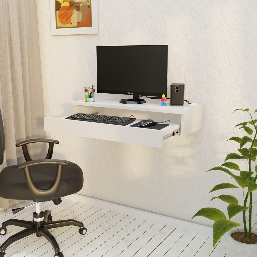 Suporte Suspenso P/ Monitor Com Gaveta P/teclado E Mouse