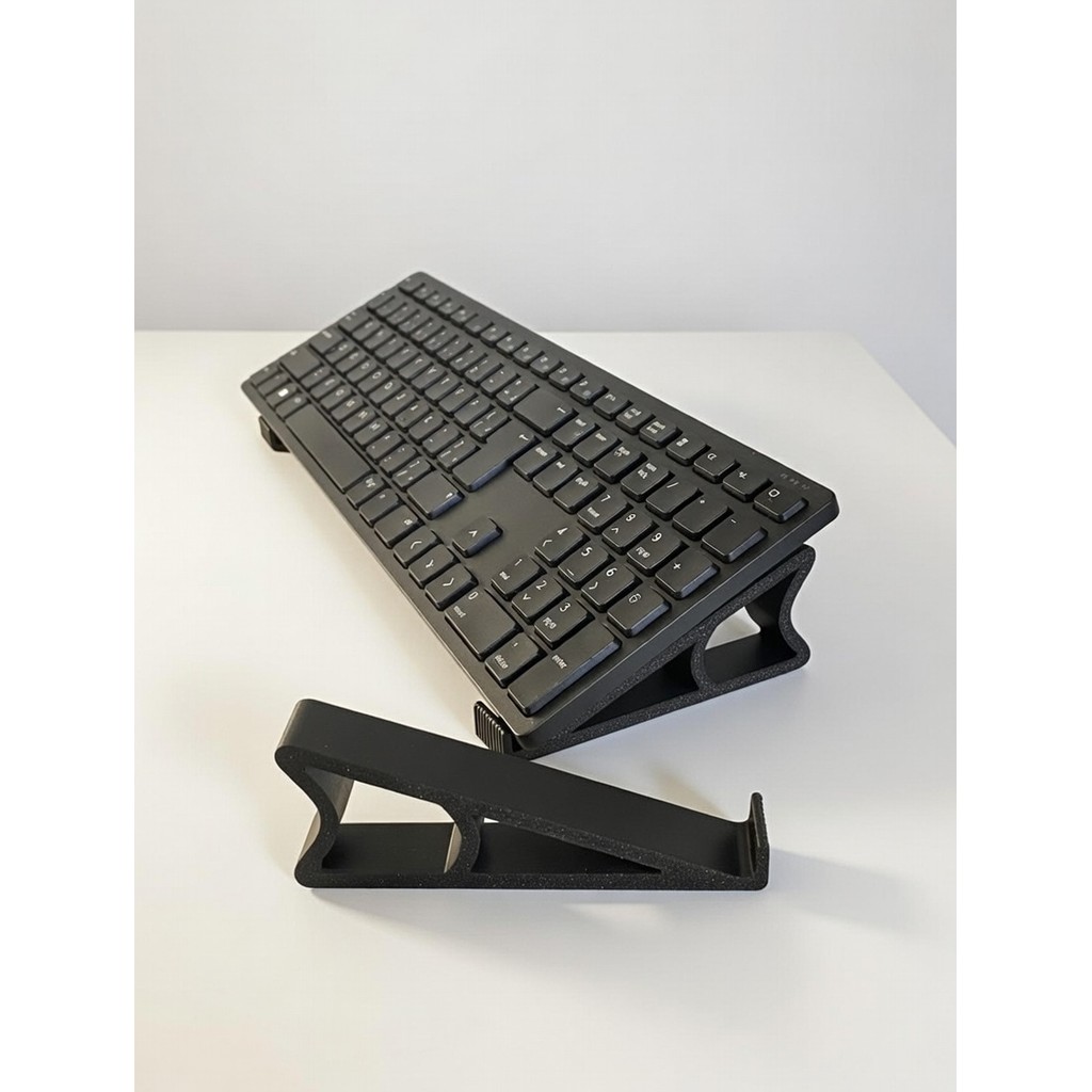 Suporte para Teclado Ergonômico – Elevação para Teclado Grande ou Compacto | Preto e Branco Antiderrapante